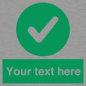 Custom green background, green circle with tick